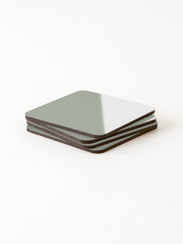Alternate view of Desert Sage Grey Green Solid Color Coasters (Set of 4)