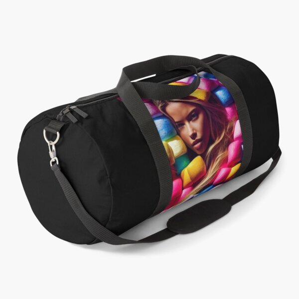 Item preview, Portrait Of A Beautiful Woman With Face Surrounded By Colorful Marshmallows – Midjourney Art designed and sold by MadeByRobots.