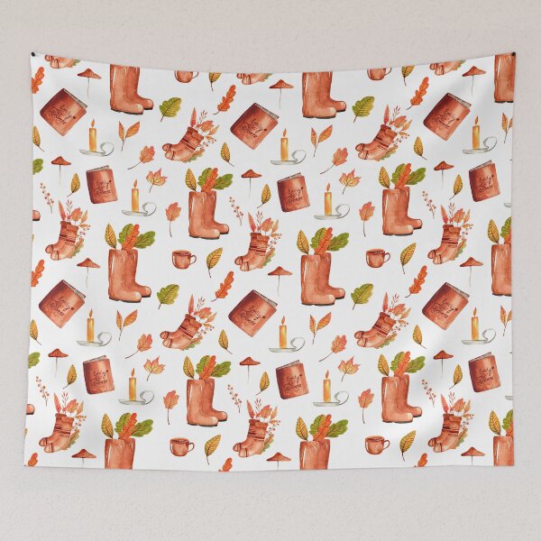 Item preview, Keep warm cozy autumn seamless pattern  designed and sold by pinkyfish1010.
