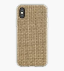 Natural Woven Beige Burlap Sack Cloth iPhone Case
