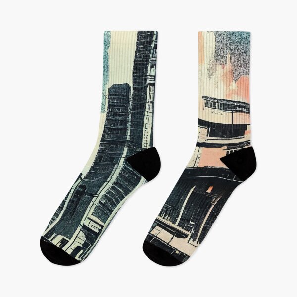 Item preview, Cyberpunk Cityscape. Abstract digital painting designed and sold by Wavesbender.