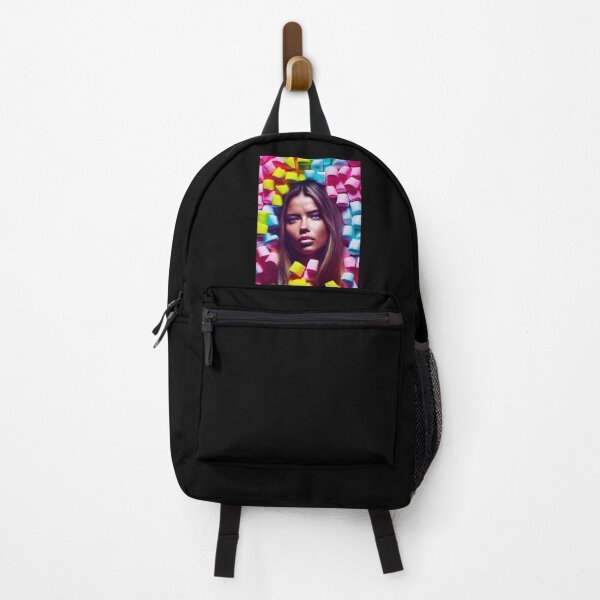 Item preview, Portrait Of A Beautiful Woman With Face Surrounded By Colorful Marshmallows – Midjourney Art designed and sold by MadeByRobots.