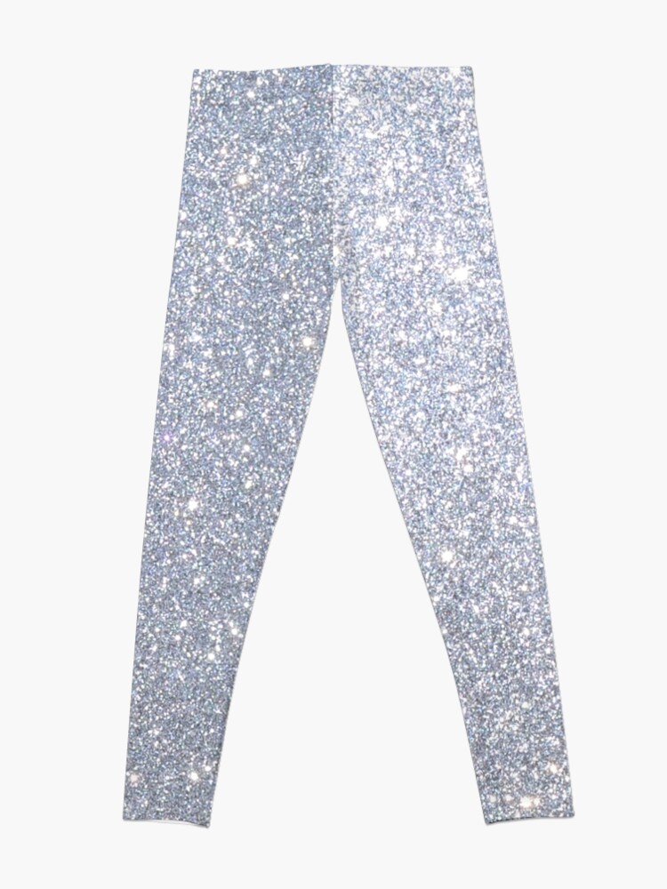 Alternate view of Silver Metallic Sparkly Glitter Leggings