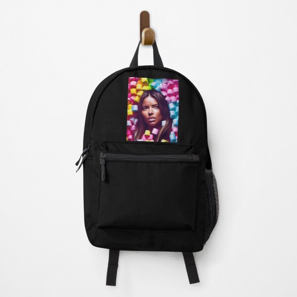 Item preview, Portrait Of A Beautiful Woman With Face Surrounded By Colorful Marshmallows – Midjourney Art designed and sold by MadeByRobots.