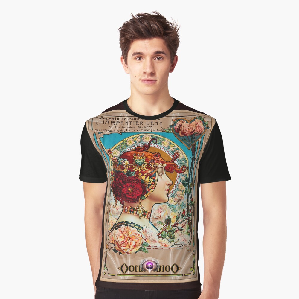 Charpentier-Deny by Louis-Théophile Hingre - A Floral Beauty 2 Charpentier-Deny by Louis-Théophile Hingre Vintage Illustration Xzendor7 Art Reproductions Graphic T-Shirt