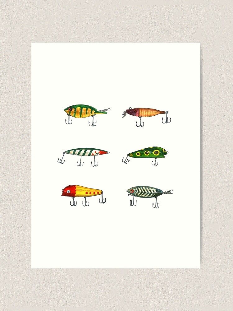 Vintage Fishing Lures Art Print for Sale by tupa