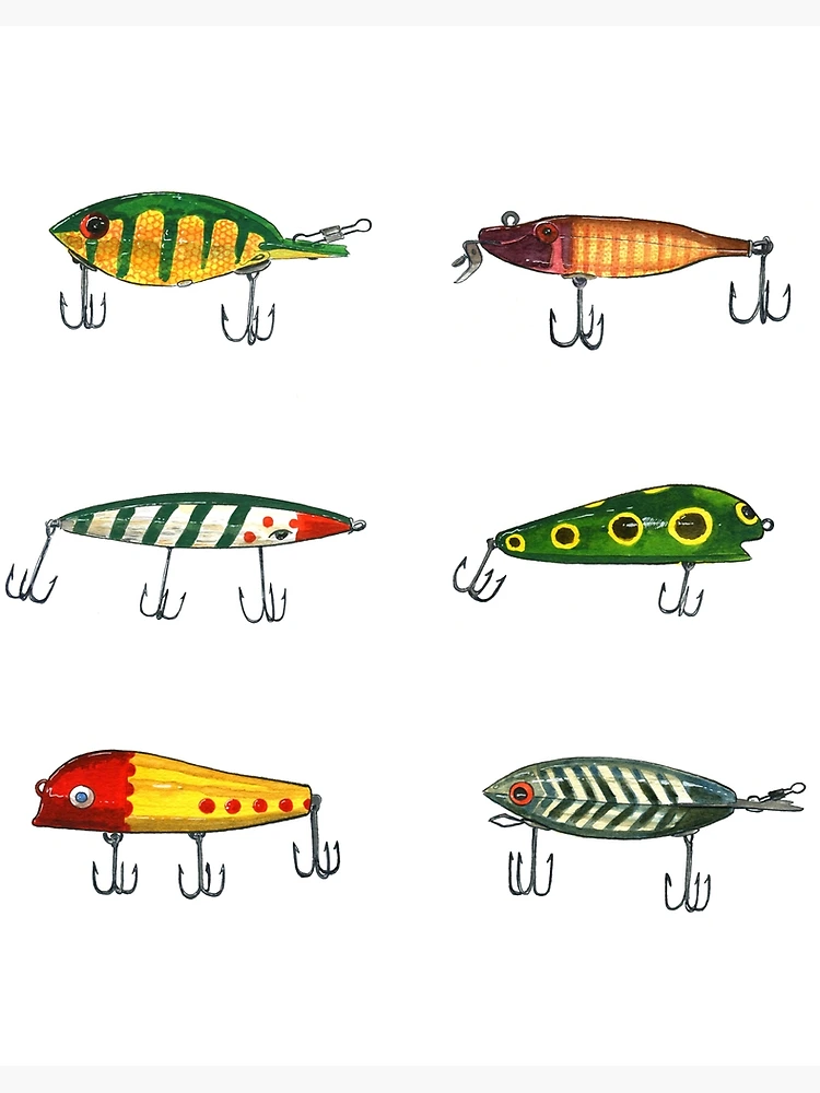 Vintage Fishing Lures Art Board Print for Sale by tupa