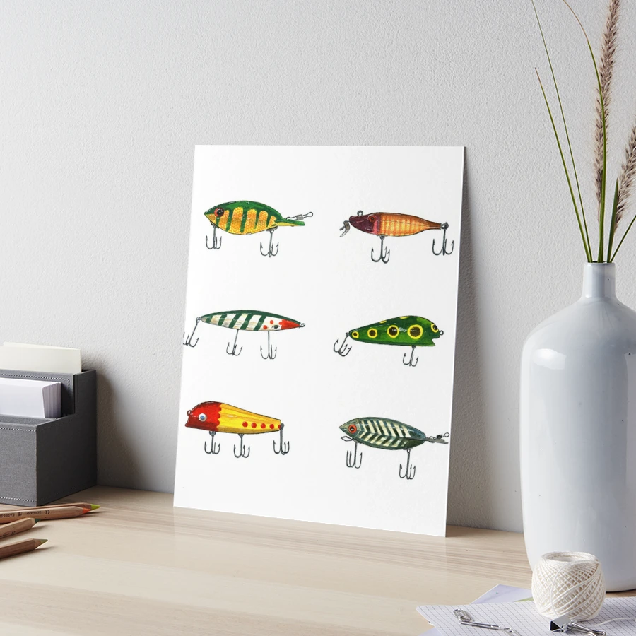 Vintage Fishing Lures Art Board Print for Sale by tupa