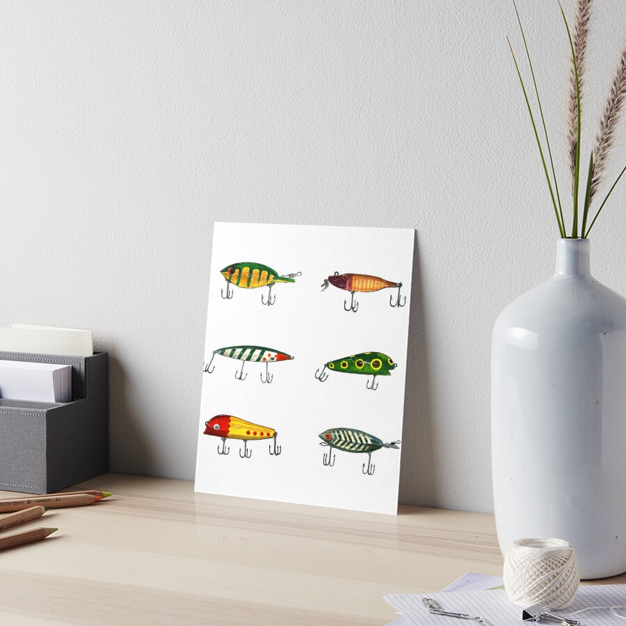 Vintage Fishing Lures Pattern Greeting Card for Sale by tupa