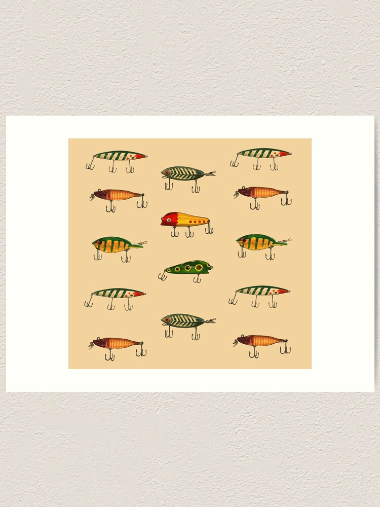 Vintage Fishing Lures Pattern | Art Print