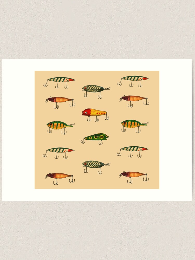 Vintage Fishing Lures Pattern Greeting Card for Sale by tupa