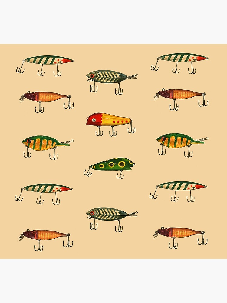 Vintage Fishing Lures Pattern | Greeting Card