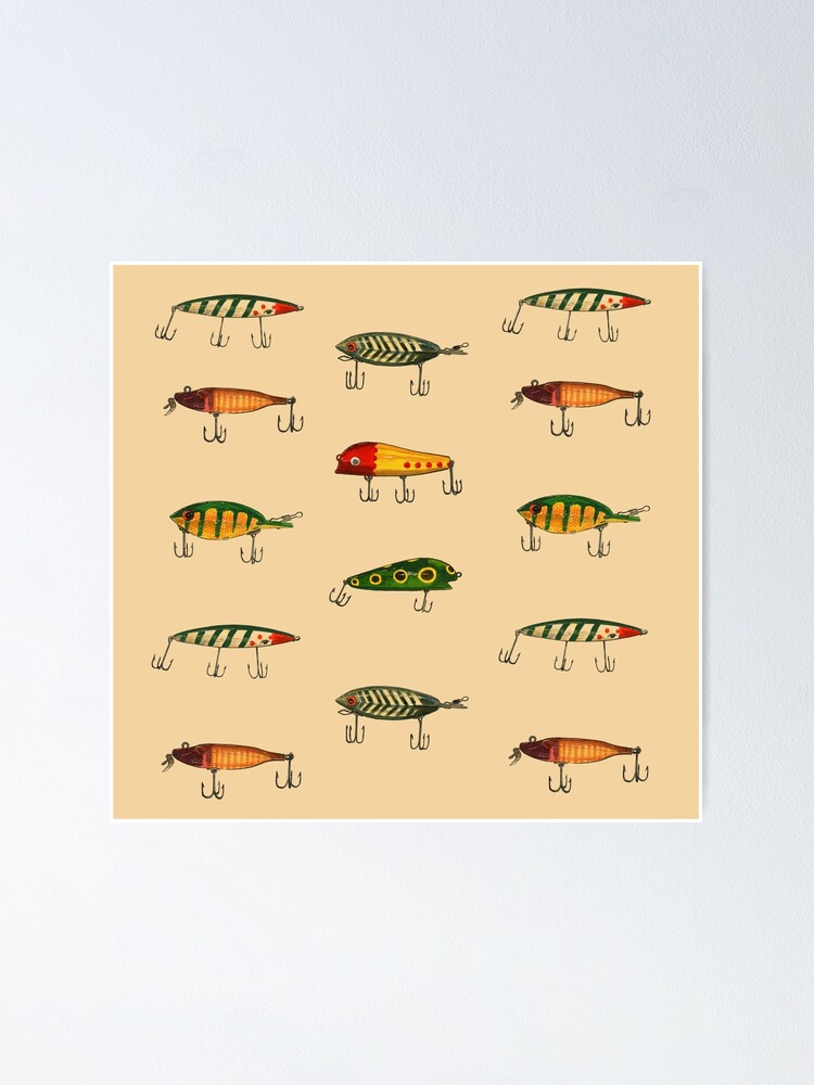 Vintage Fishing Lures Pattern | Poster