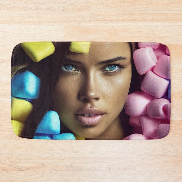 Item preview, Portrait Of A Beautiful Woman With Face Surrounded By Colorful Marshmallows – Midjourney Art designed and sold by MadeByRobots.
