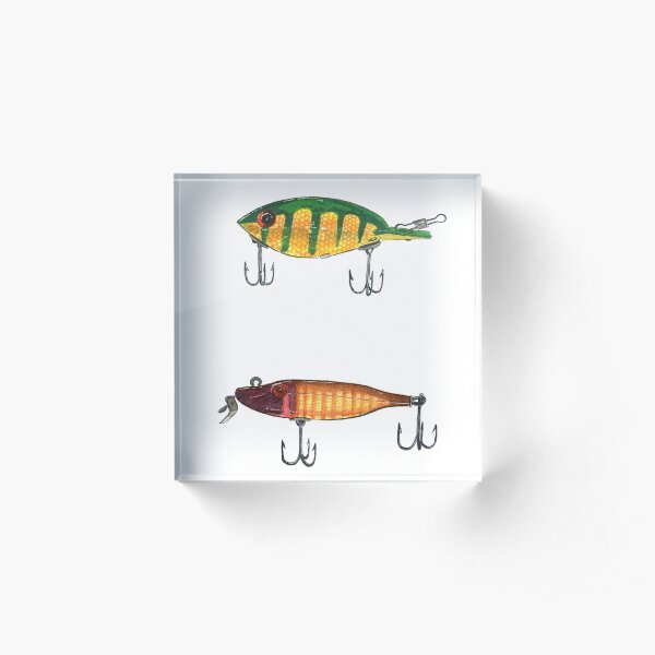 Vintage Fishing Lures 1 Acrylic Block