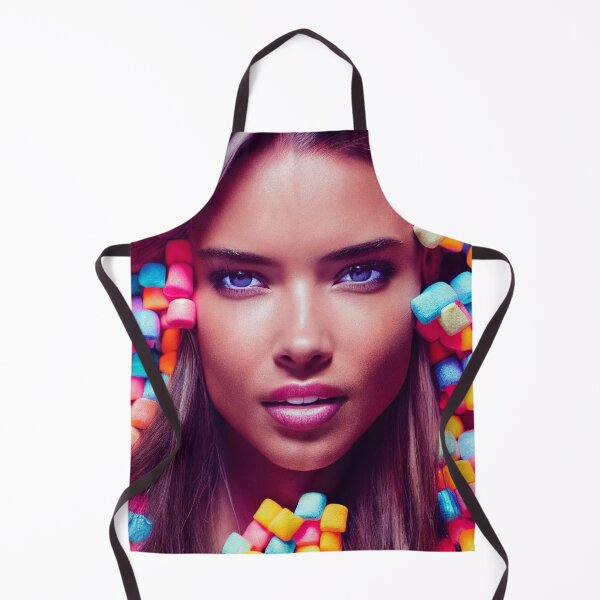 Item preview, Portrait Of A Beautiful Woman With Face Surrounded By Colorful Marshmallows – Midjourney Art designed and sold by MadeByRobots.