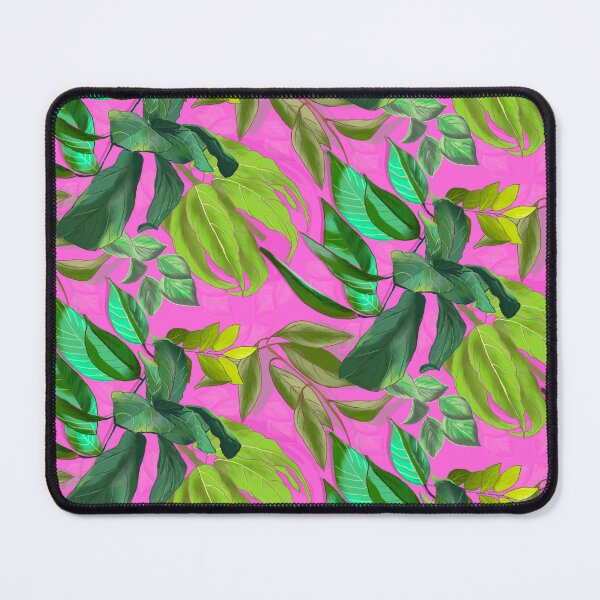 Item preview, tropical exotic paradise floral pattern, leaves and flowers tropical pattern, botanical illustration, pink floral illustration designed and sold by ZeinabTaha.