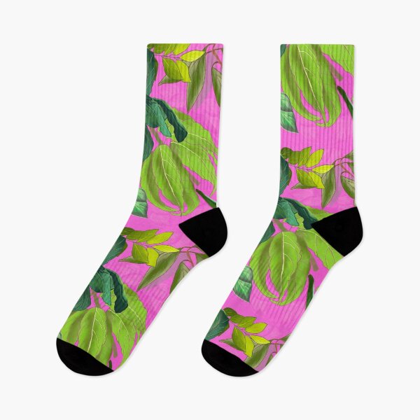 Item preview, tropical exotic paradise floral pattern, leaves and flowers tropical pattern, botanical illustration, pink floral illustration    designed and sold by ZeinabTaha.