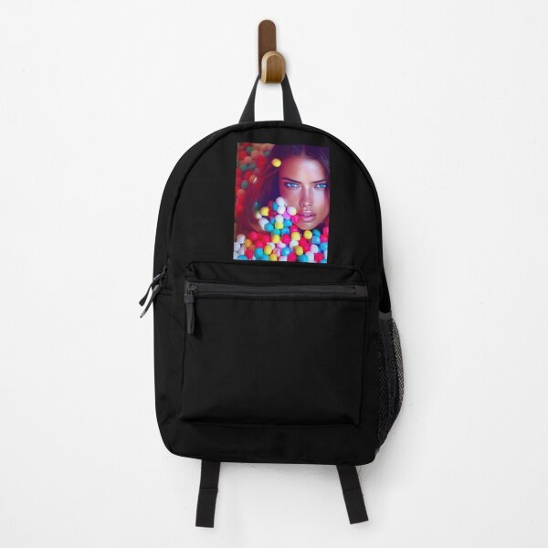 Item preview, Portrait Of A Beautiful Woman With Face Surrounded By Colorful Marshmallows – Midjourney Art designed and sold by MadeByRobots.