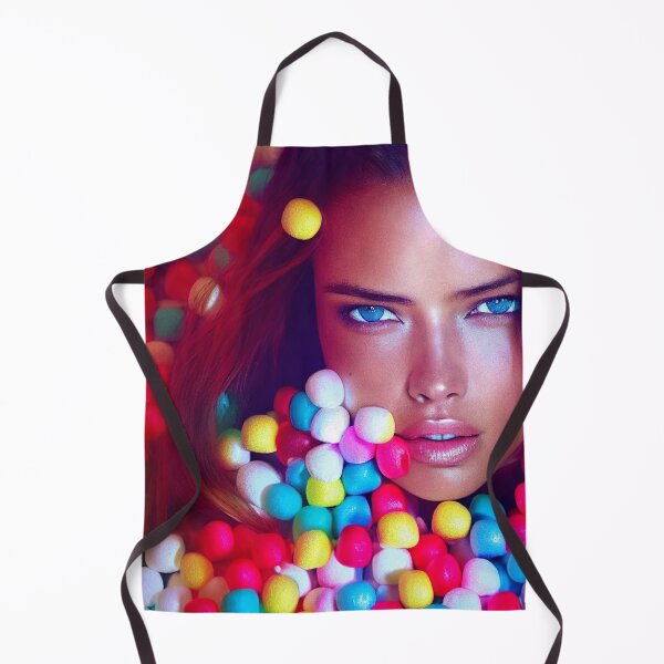 Item preview, Portrait Of A Beautiful Woman With Face Surrounded By Colorful Marshmallows – Midjourney Art designed and sold by MadeByRobots.