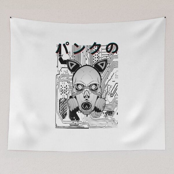 Item preview, Cyberpunk Skull Gas Mask Circuit Board Japanese Kanji - パンクの designed and sold by PVSKI.