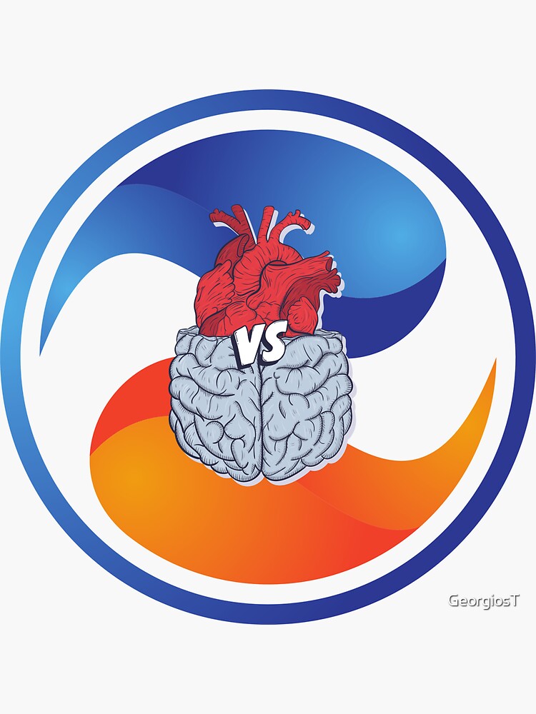 "Heart VS Brain" Sticker for Sale by Redbubble