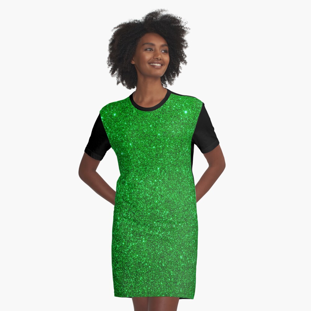 green shimmer dress