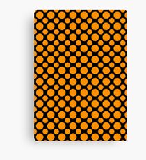 Orange Polka Dots On Black Background Canvas Print