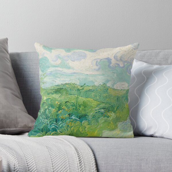 Vincent van Gogh Green Wheat Fields, Auvers 1890 Painting Throw Pillow
