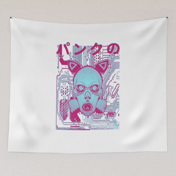 Item preview, Cyberpunk Skull Gas Mask Circuit Board Japanese Kanji - パンクの designed and sold by PVSKI.