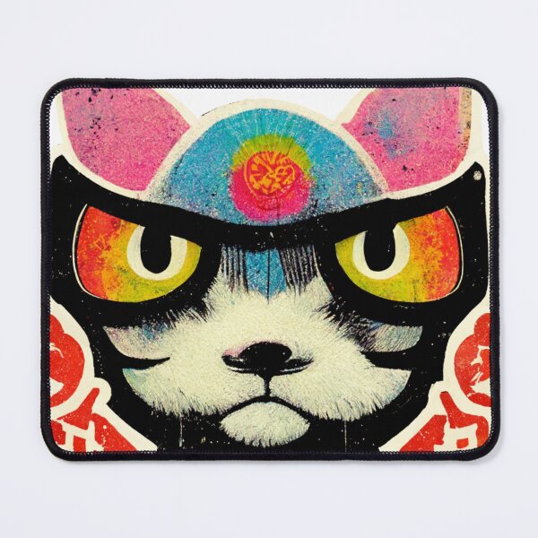 Item preview, big eyed cat wearing glasses designed and sold by keyd-studio.