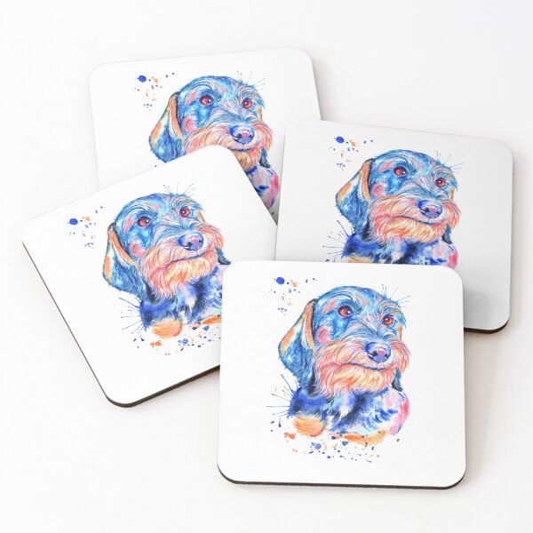 Item preview, Long Haired Dachshund Watercolor Art Print designed and sold by HappyNoireArt.