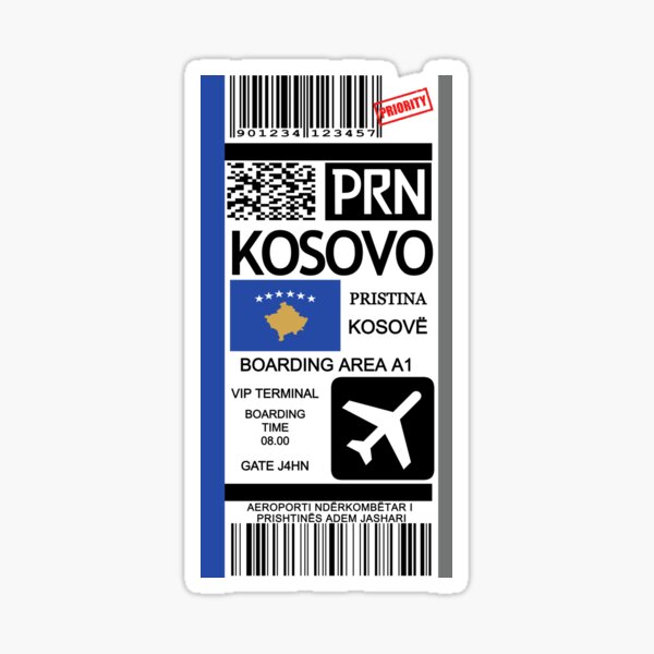 "Kosovo travel ticket" Sticker for Sale by JDWalkerco | Redbubble