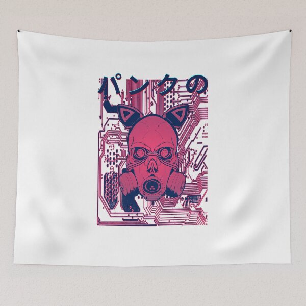 Item preview, Cyberpunk Skull Gas Mask Circuit Board Japanese Kanji - パンクの designed and sold by PVSKI.
