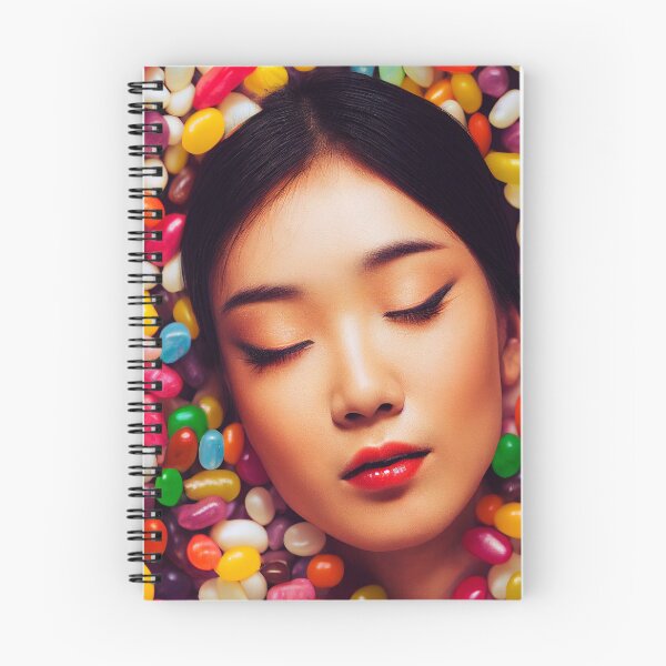 Item preview, Portrait Of A Beautiful Woman With Face Surrounded By Colorful Candy – Midjourney Art– Midjourney Art designed and sold by MadeByRobots.