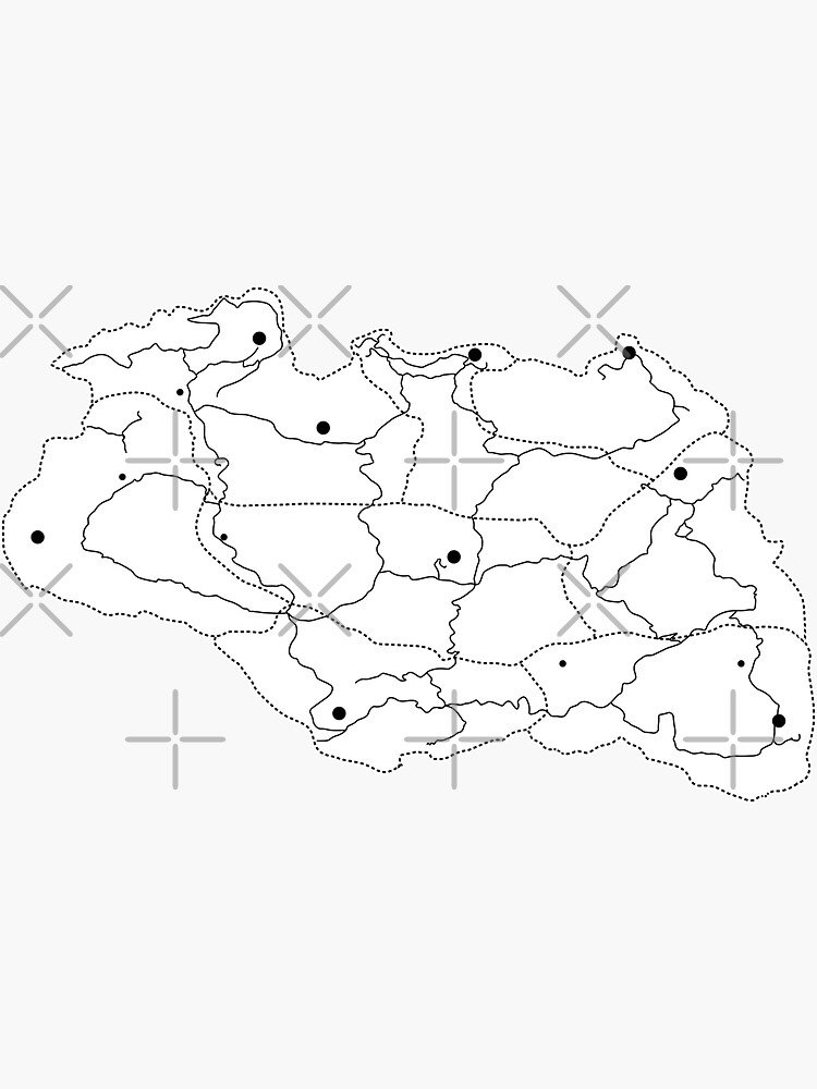 "skyrim map, paths and cities: white version | fantasy scrolls elder