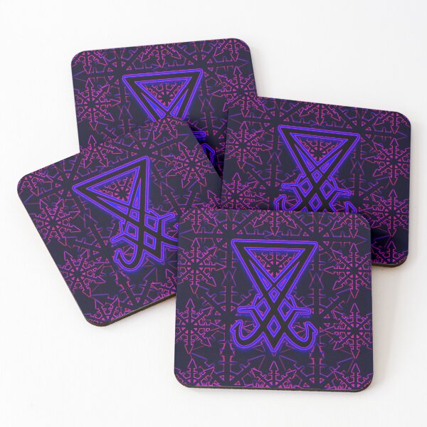 Item preview, LUCIFERIAN CHAOS MAGIC DESIGN - Vivid Pink and Deep Indigo highlight this original 'pop art' piece.  Features both Luciferian and Chaos Magick Sigils. designed and sold by allthingsbb.