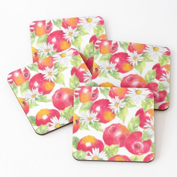 Item preview, Apples and Daisies in loose watercolor design designed and sold by Tina Veenstra.