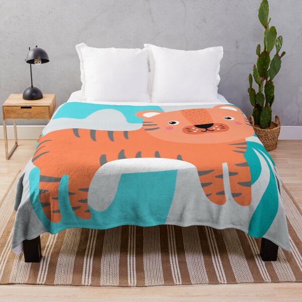 Item preview, Tiger Safari - Blue Background  designed and sold by MatildaRoseArt.