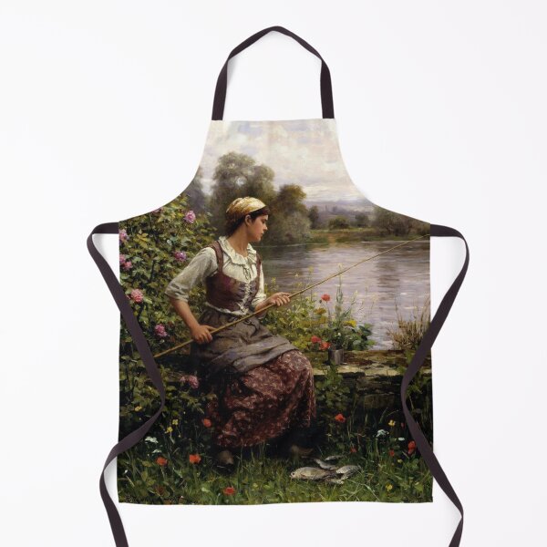 Item preview, YOUNG GIRL FISHING : Vintage 1893 Oil Painting Print designed and sold by posterbobs.