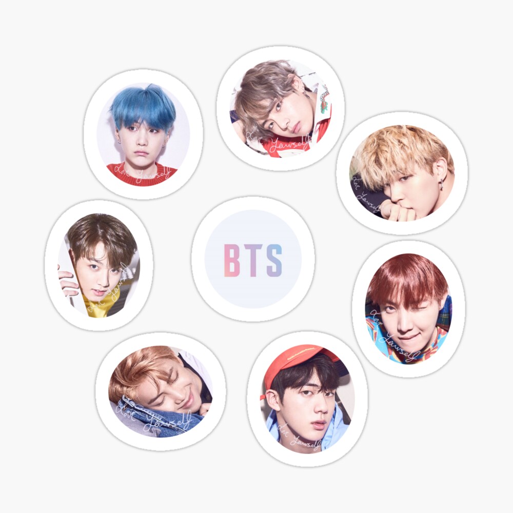 bts love yourself her sticker set v version art board print by seleenashrestha redbubble