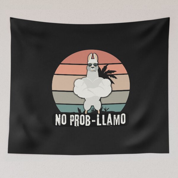 Item preview, No Prob-Llamo - Vintage Tropical Sunset, No Problem Llama designed and sold by Sun Sand & Sea Art.
