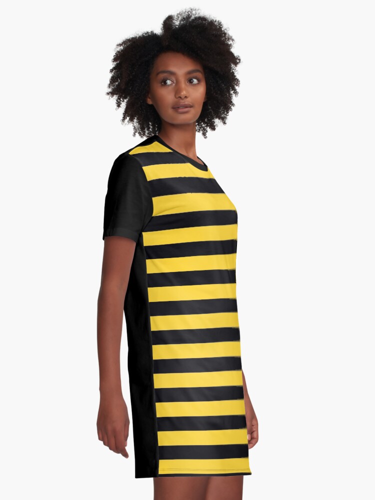 yellow black striped dress