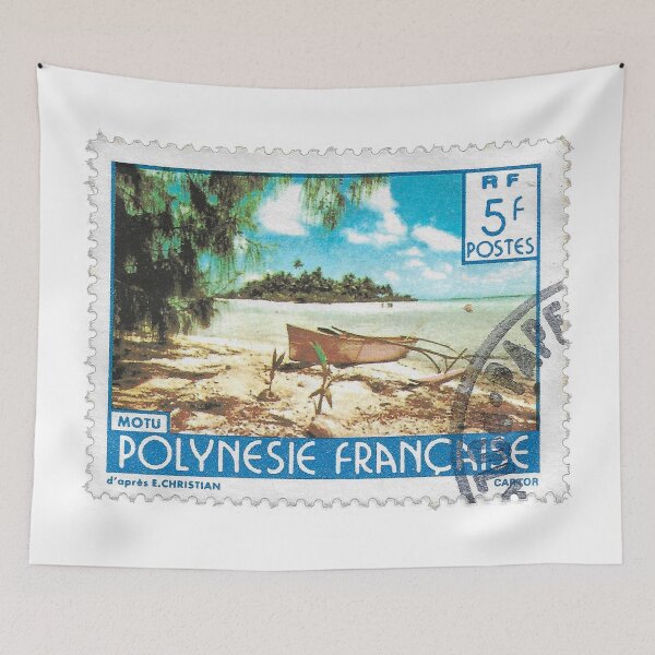 Item preview, Beach in French Polynesia Stamp 5F 1980 designed and sold by yousufi.