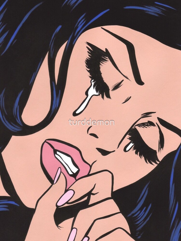 Black Hair Crying Comic Girl by turddemon