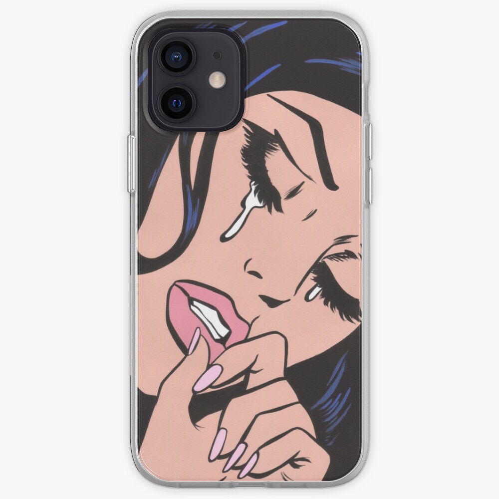 Black Hair Crying Comic Girl iPhone Case