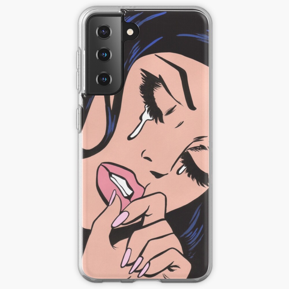 Black Hair Crying Comic Girl Samsung Galaxy Phone Case