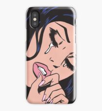 Black Hair Crying Comic Girl iPhone Case/Skin
