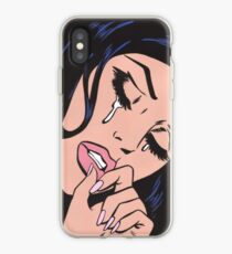 Black Hair Crying Comic Girl iPhone Case
