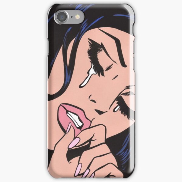 Black Hair Crying Comic Girl iPhone Snap Case